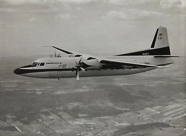 Msn:1A  N1027  1st Prototype Fairchild F-27 1958
 Photo  FAIRCHILD AIRCRAFT CORPORATION.