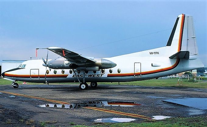 Msn:10138  VH-TFK  East West Airlines 1981. 
Photo with permission from GRAHAM BENNETT COLLECTION.