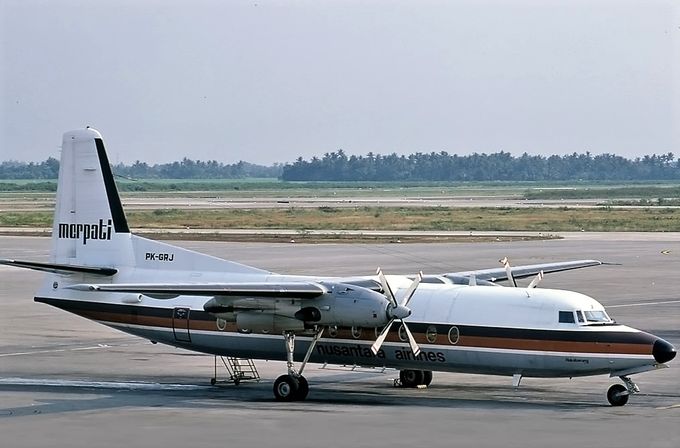Msn:10628  PK-GRJ  Merpati Nusantara A/L. Del date March 2,1982.
Photo BILL WHITHERS COLLECTION.