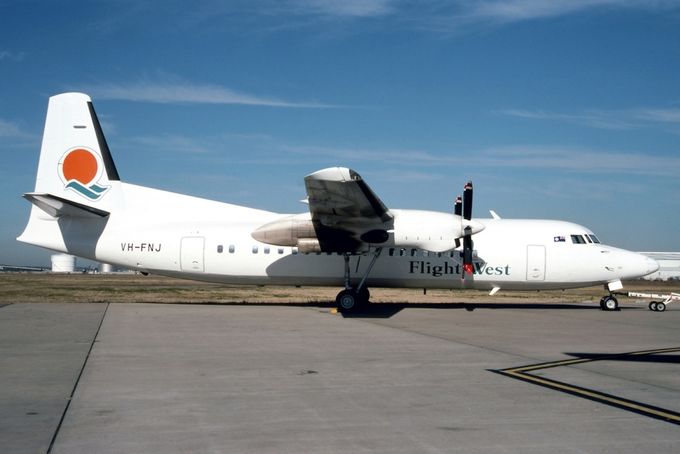 Msn:20115  VH-FNJ  Flight West Airlines. Del.date  June 1,1995.
Photo  DAN  WEST COLLECTION.