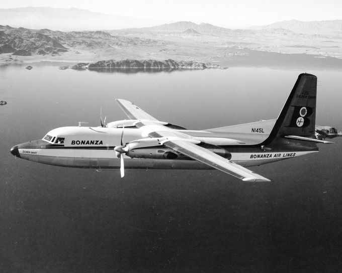 Msn:29  N145L  Bonanza Airlines  Delivered January 16,1959.
Photo