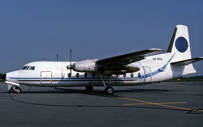 Msn:42  LN-BSC  Malmo Aviation  Leased to Malmo Aviation  March 17,1987.
Photo BOB VERMEER COLLECTION.