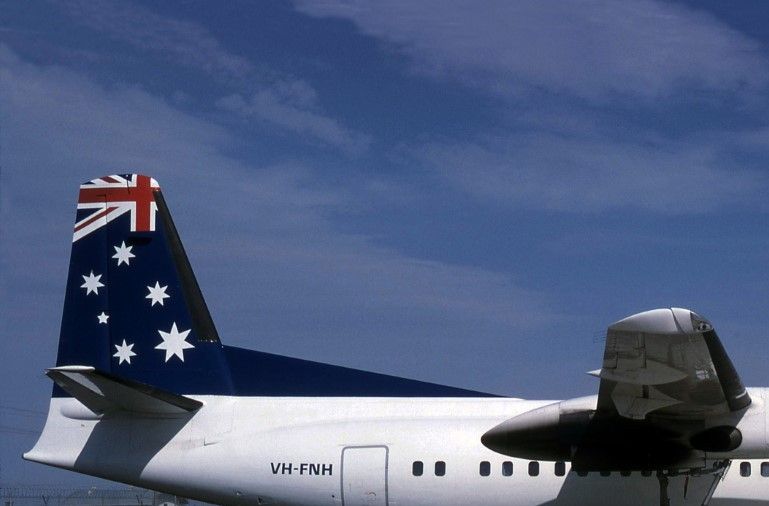 Msn:20113  VH-FNH  Ansett Australia  Del.date February 12,1988.
Photo JOHN MOUNCE COLLECTION.