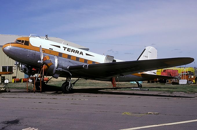 C-47A  C-FBVT Msn:12317  Terra Mining & Exploration.
Photo ALAN RIOUX (October 5,1991)