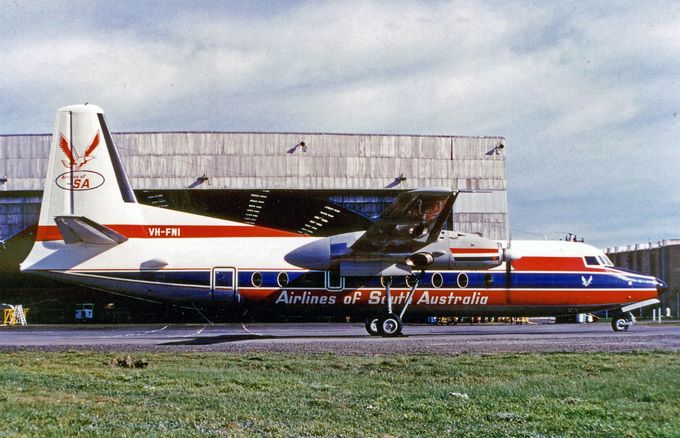 Msn:10134  VH-FNI  Airlines of South Australia. Del.date
Photo with permission from JOHN MOUNCE COLLECTION.